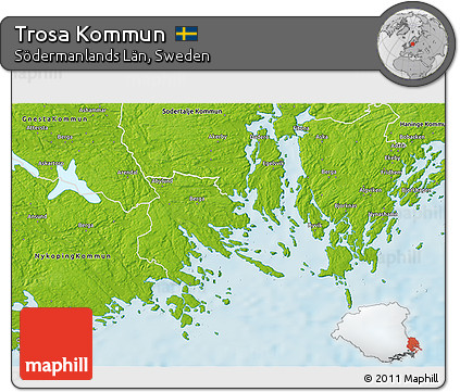 Physical 3D Map of Trosa Kommun