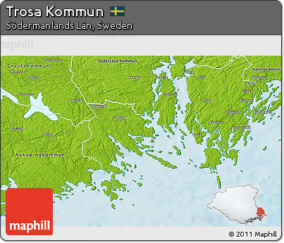 Physical 3D Map of Trosa Kommun
