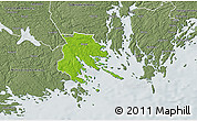 Physical 3D Map of Trosa Kommun, semi-desaturated