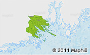 Physical 3D Map of Trosa Kommun, single color outside