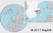 Gray Location Map of Trosa Kommun, highlighted country, highlighted parent region