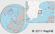 Gray Location Map of Trosa Kommun, highlighted country