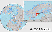 Gray Location Map of Trosa Kommun, highlighted parent region, within the entire country