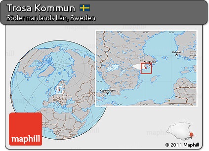 Gray Location Map of Trosa Kommun, highlighted parent region