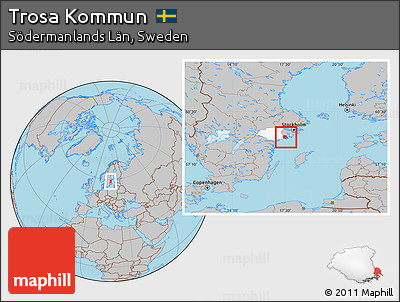 Gray Location Map of Trosa Kommun, highlighted parent region
