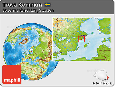 Physical Location Map of Trosa Kommun
