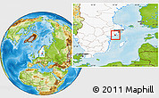 Physical Location Map of Trosa Kommun, highlighted country