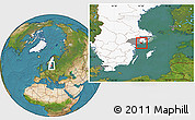 Satellite Location Map of Trosa Kommun, highlighted country, highlighted parent region