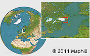 Satellite Location Map of Trosa Kommun, highlighted parent region
