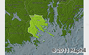 Physical Map of Trosa Kommun, darken