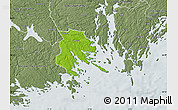 Physical Map of Trosa Kommun, semi-desaturated