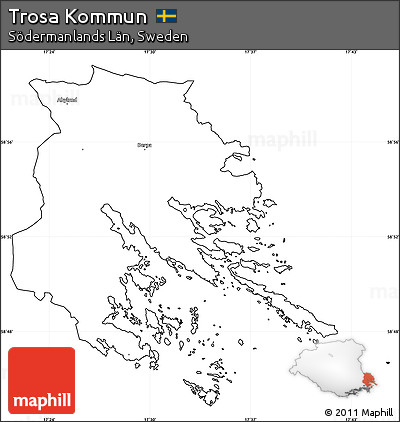 Blank Simple Map of Trosa Kommun, cropped outside