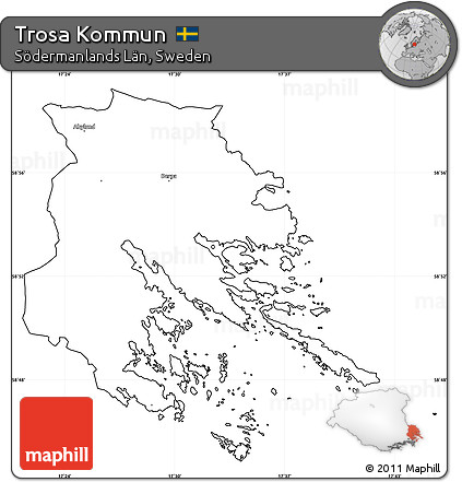 Blank Simple Map of Trosa Kommun, cropped outside
