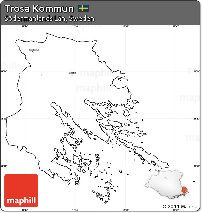 Blank Simple Map of Trosa Kommun, cropped outside