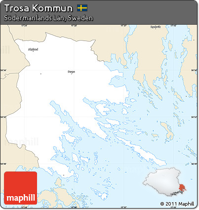 Classic Style Simple Map of Trosa Kommun