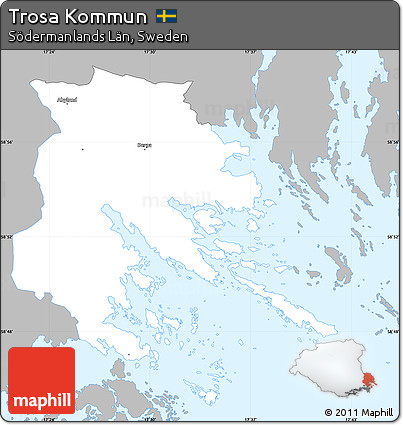 Gray Simple Map of Trosa Kommun, single color outside