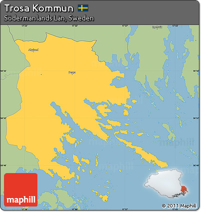 Savanna Style Simple Map of Trosa Kommun