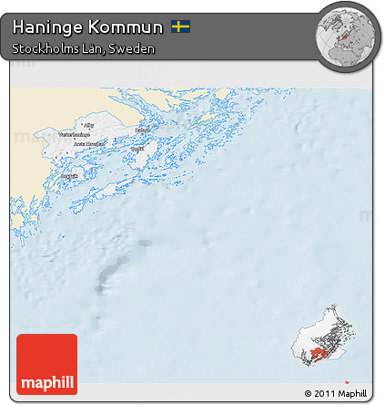 Classic Style 3D Map of Haninge Kommun, single color outside