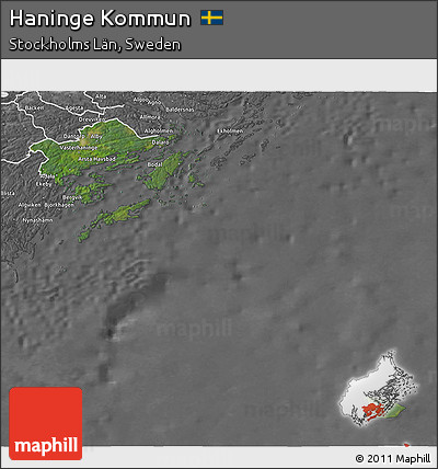 Satellite 3D Map of Haninge Kommun, desaturated