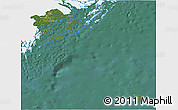 Satellite 3D Map of Haninge Kommun, single color outside