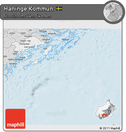 Silver Style 3D Map of Haninge Kommun