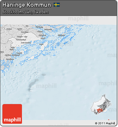 Silver Style 3D Map of Haninge Kommun