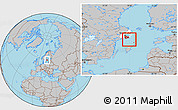 Gray Location Map of Haninge Kommun, highlighted parent region