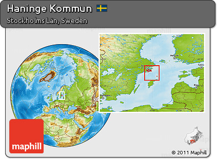 Physical Location Map of Haninge Kommun
