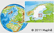 Physical Location Map of Haninge Kommun, highlighted country, within the entire country