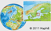 Physical Location Map of Haninge Kommun, highlighted parent region, within the entire country