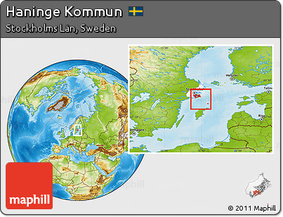 Physical Location Map of Haninge Kommun, highlighted parent region