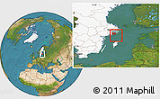 Satellite Location Map of Haninge Kommun, highlighted country