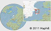 Savanna Style Location Map of Haninge Kommun, highlighted country, hill shading