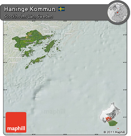 Satellite Map of Haninge Kommun, lighten
