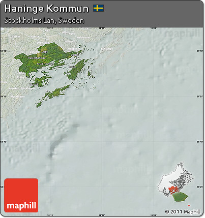 Satellite Map of Haninge Kommun, lighten