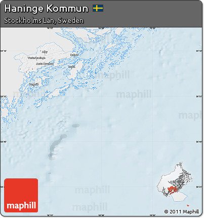 Silver Style Map of Haninge Kommun, single color outside