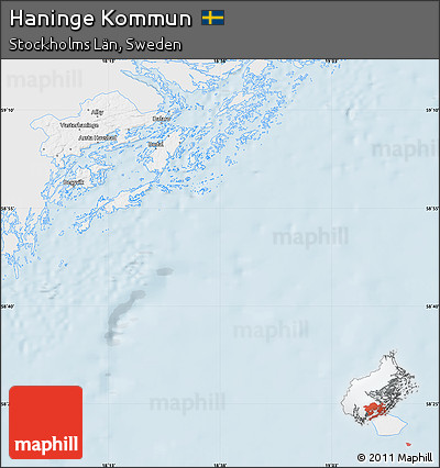 Silver Style Map of Haninge Kommun, single color outside