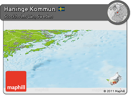 Physical Panoramic Map of Haninge Kommun