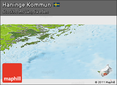 Satellite Panoramic Map of Haninge Kommun, physical outside