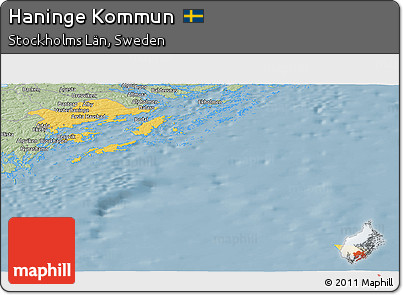 Savanna Style Panoramic Map of Haninge Kommun