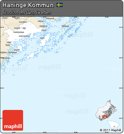 Classic Style Simple Map of Haninge Kommun