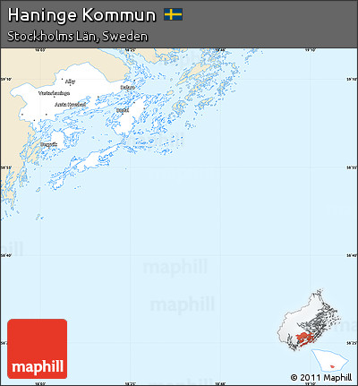 Classic Style Simple Map of Haninge Kommun, single color outside