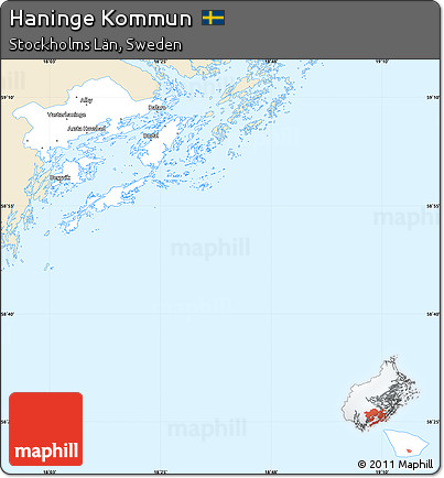 Classic Style Simple Map of Haninge Kommun, single color outside