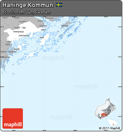 Gray Simple Map of Haninge Kommun