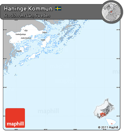 Gray Simple Map of Haninge Kommun, single color outside