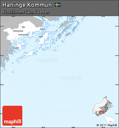 Gray Simple Map of Haninge Kommun, single color outside