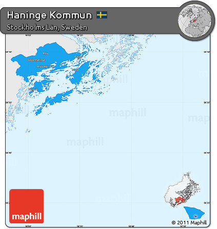 Political Simple Map of Haninge Kommun, single color outside