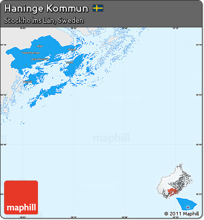 Political Simple Map of Haninge Kommun, single color outside
