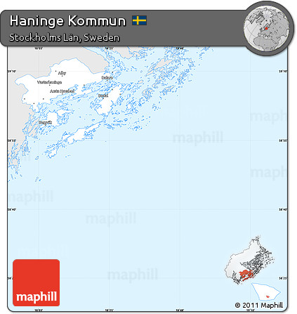 Silver Style Simple Map of Haninge Kommun, single color outside