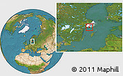 Satellite Location Map of Nynäshamn Kommun, highlighted parent region